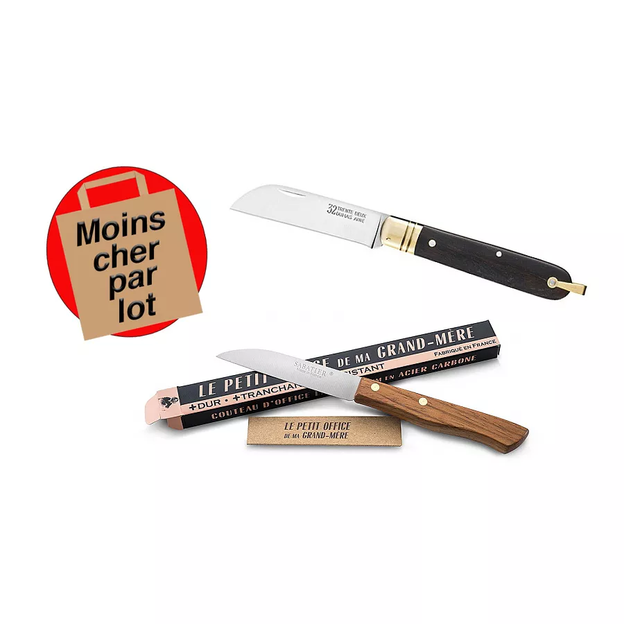 Lot canif "Le p'tit 32 de mon grand-père" + Le Petit Office de ma grand-mère Sabatier