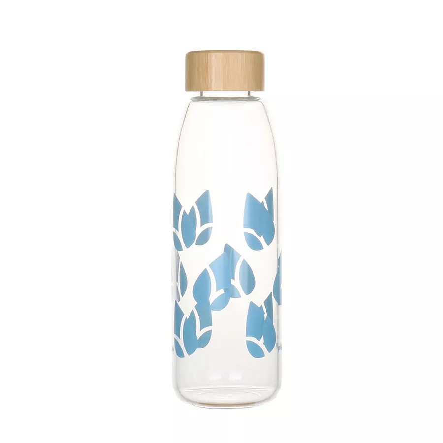 Bouteille en Verre à Bouchon en Bambou Pebbly