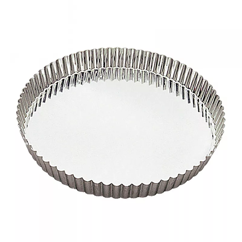 Moule à tarte cannelé bord haut fer blanc Gobel