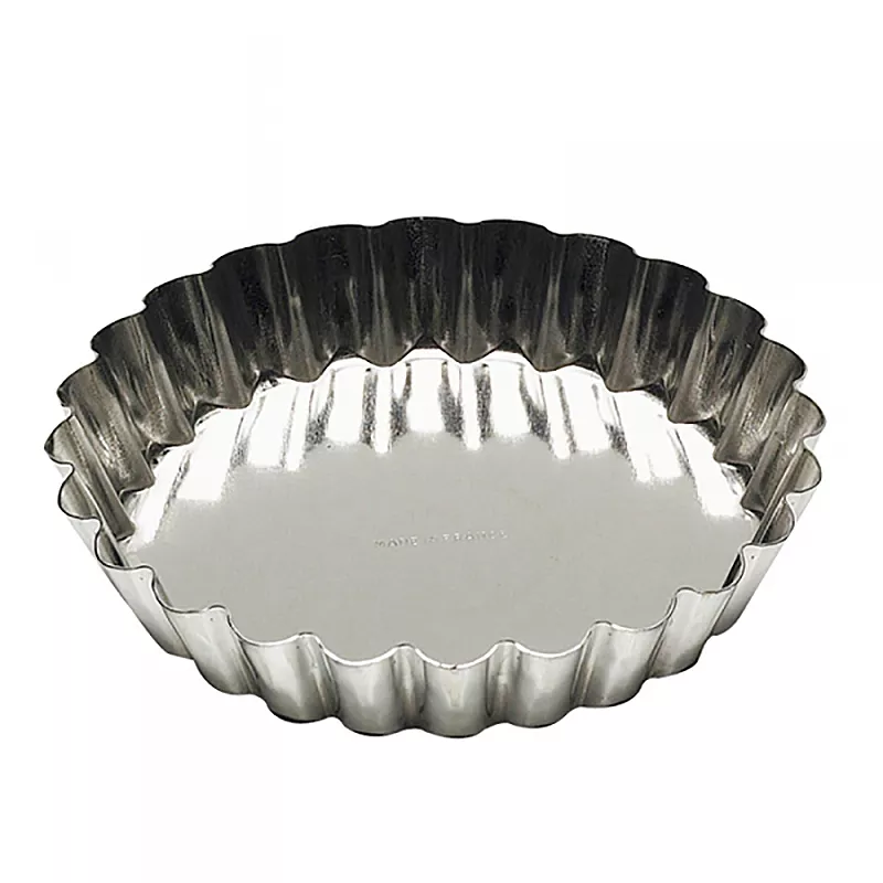 Moule tartelette ronde cannelée fer blanc Gobel