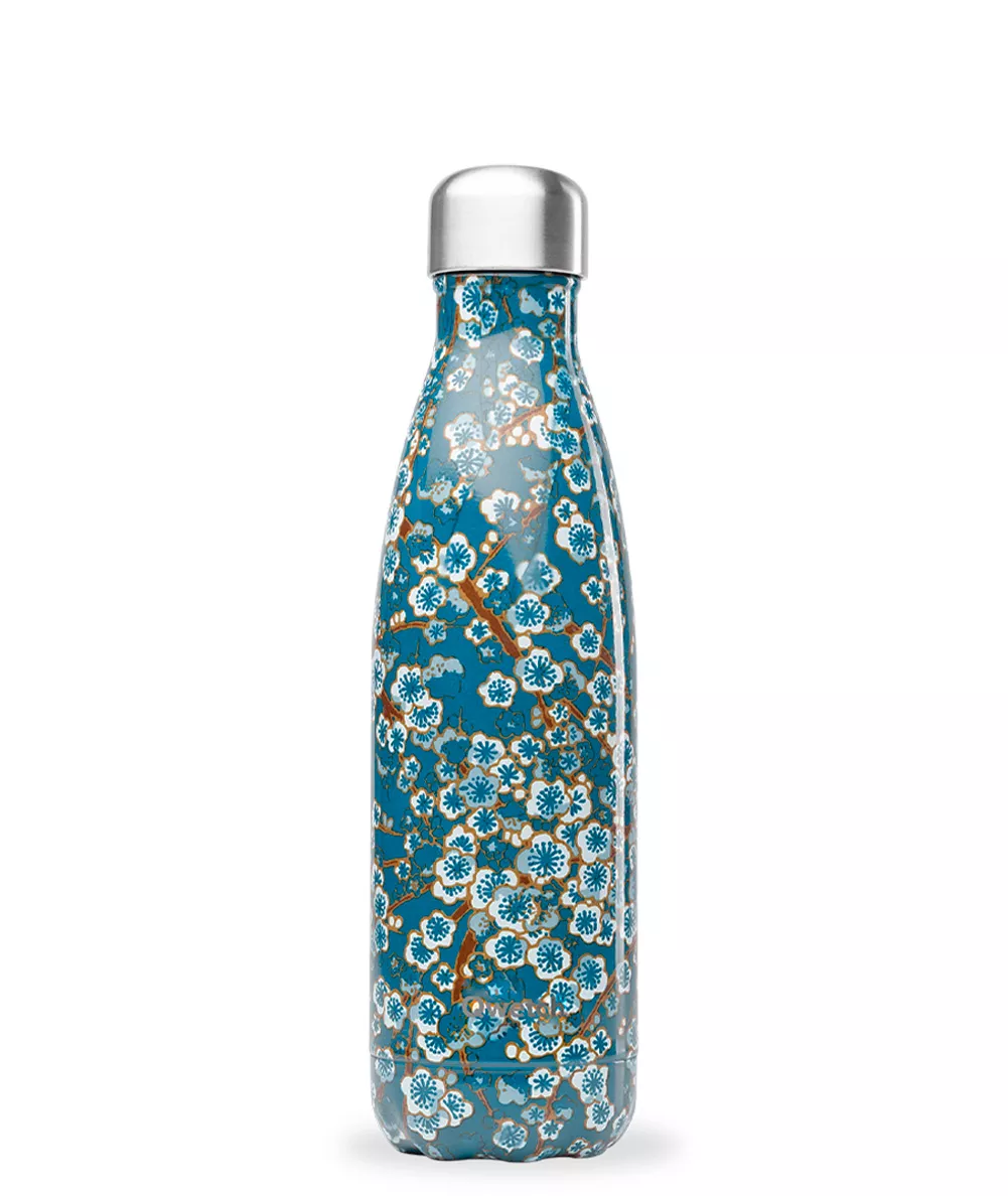 Bouteille isotherme Qwetch Flowers Bleue