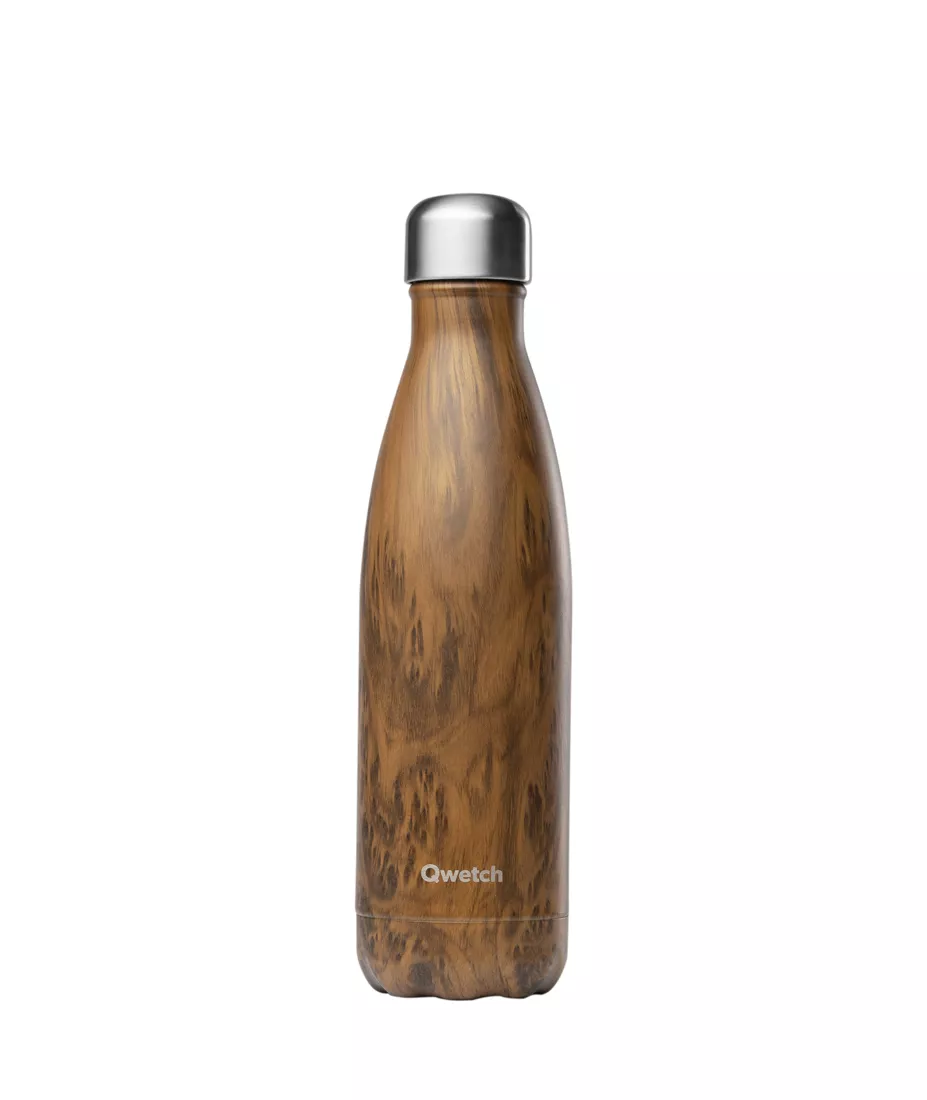 Bouteille isotherme Qwetch Wood Brun