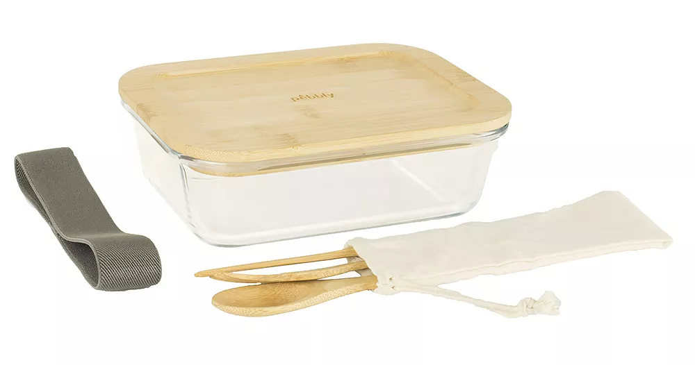 Lunch Box Nomade Bambou & Verre Pebbly