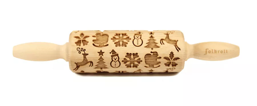 Mini Rouleau à Pâtisserie décor Noël Folkroll