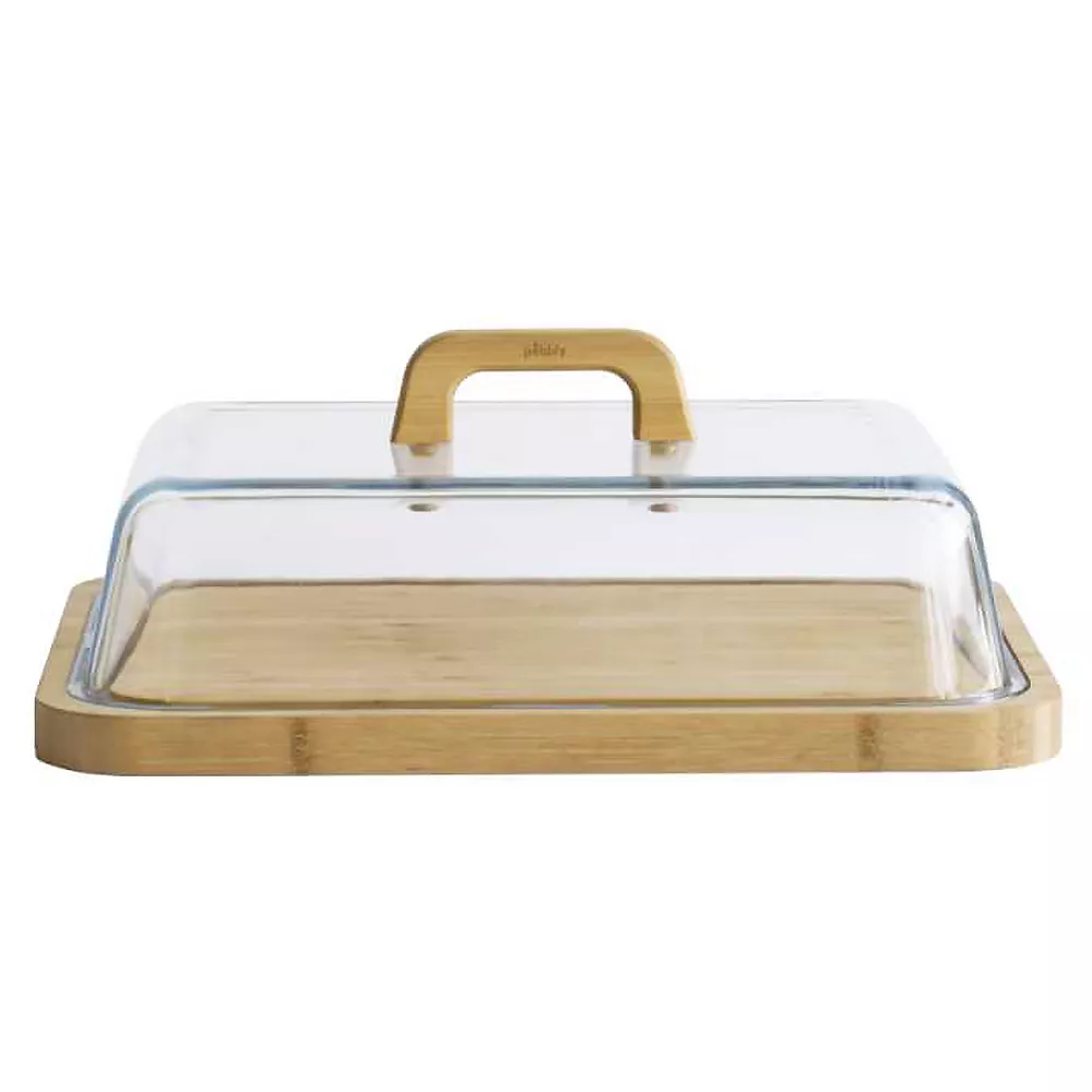 Plateau à Fromage en Verre & Bambou Pebbly