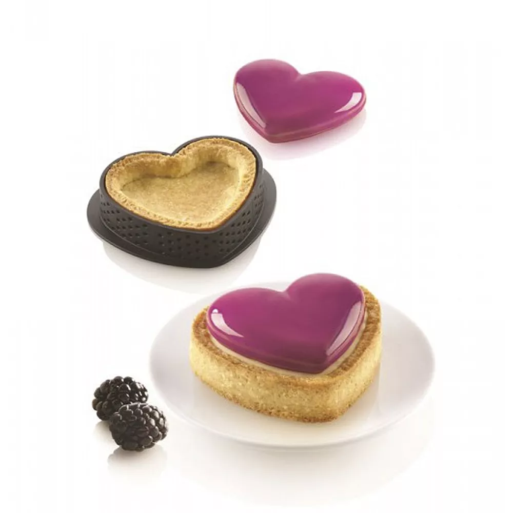 Moule Silicone Mini Tarte Coeur Mon Amour Silikomart 3D Design