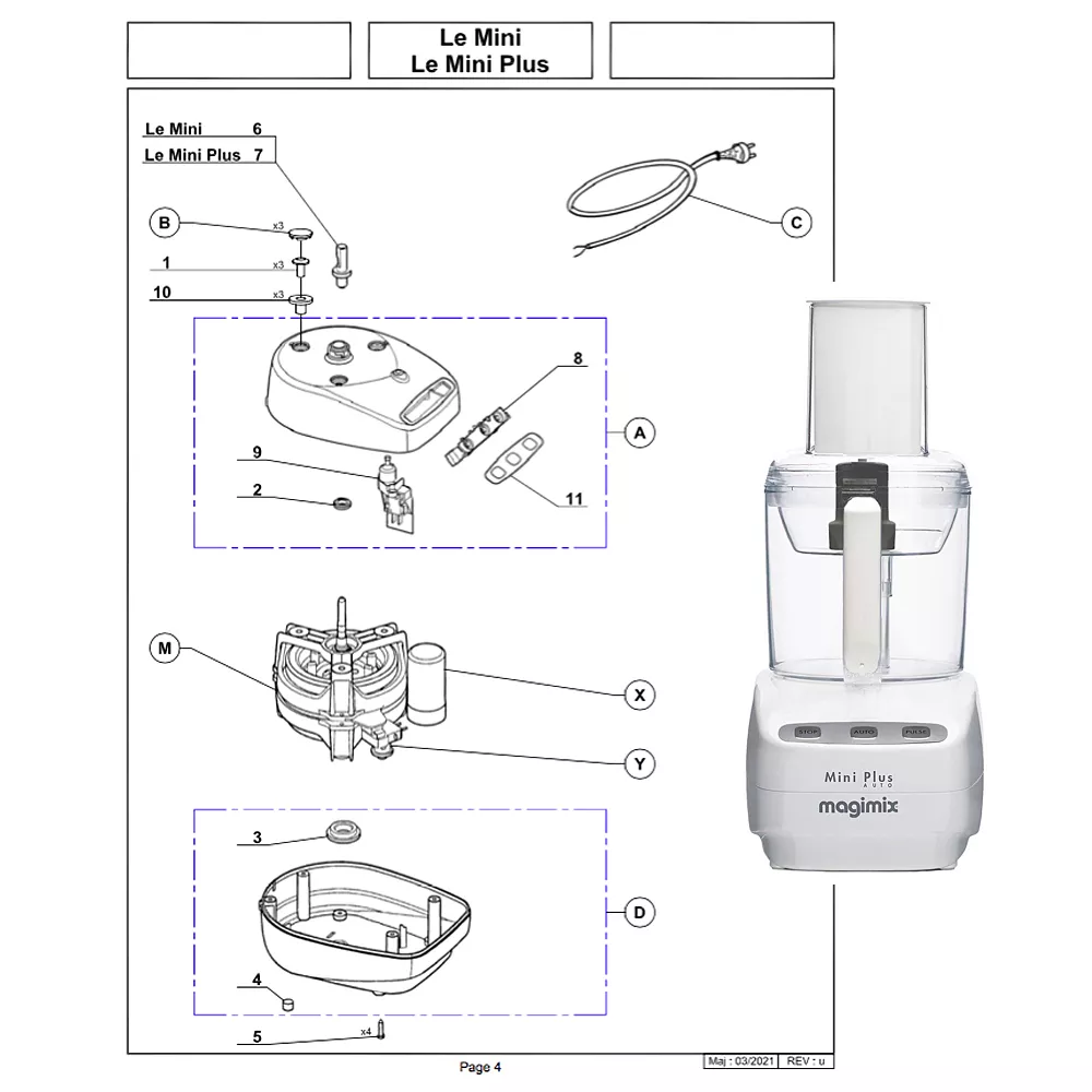 Pièces détachées MAGIMIX  MINI PLUS