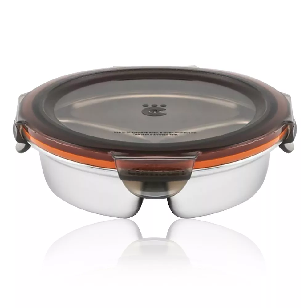 Boîte hermétique Inox ronde 2 compartiments Cuitisan