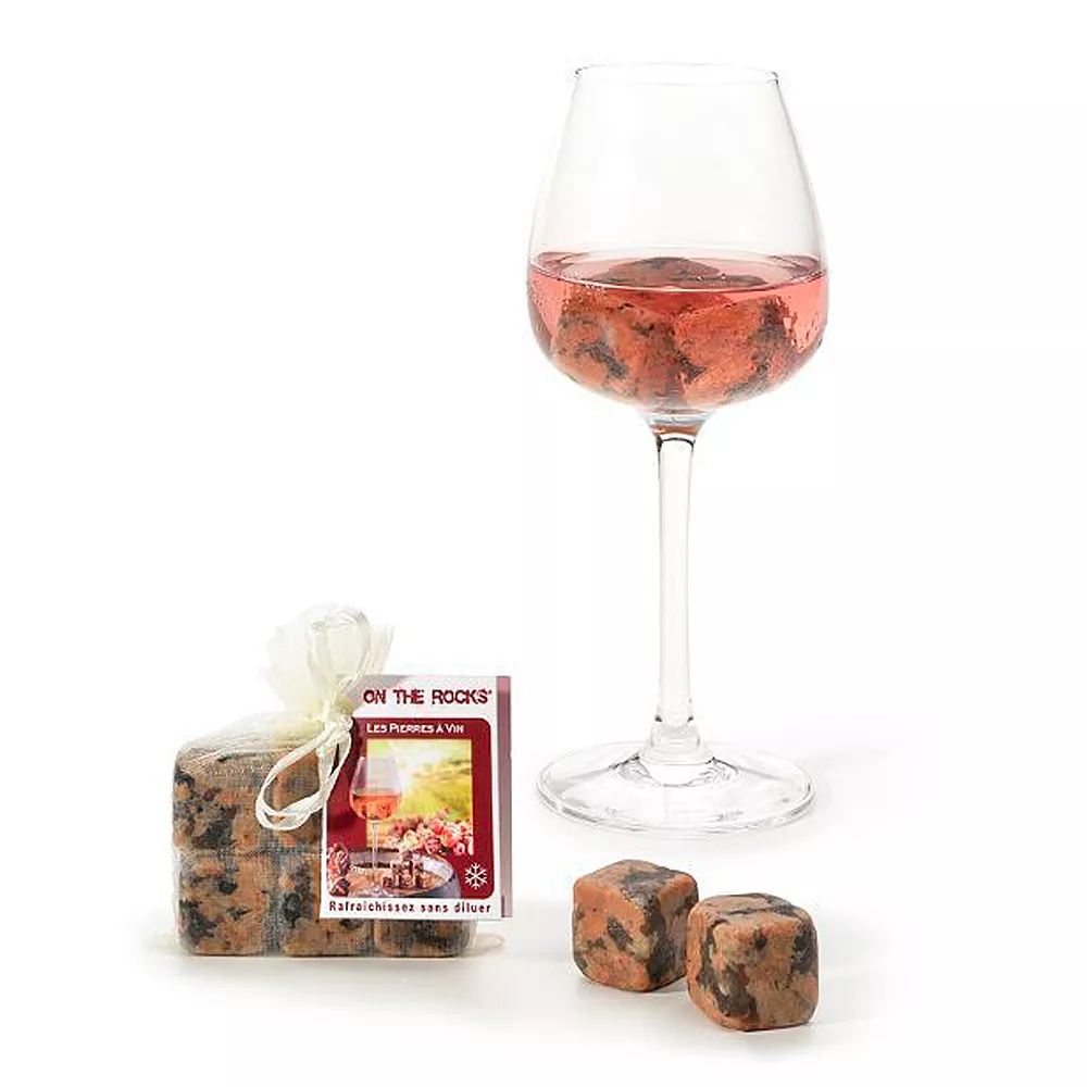 Lot de 6 Glaçons Granit rose Pierre à Vin On The Rocks