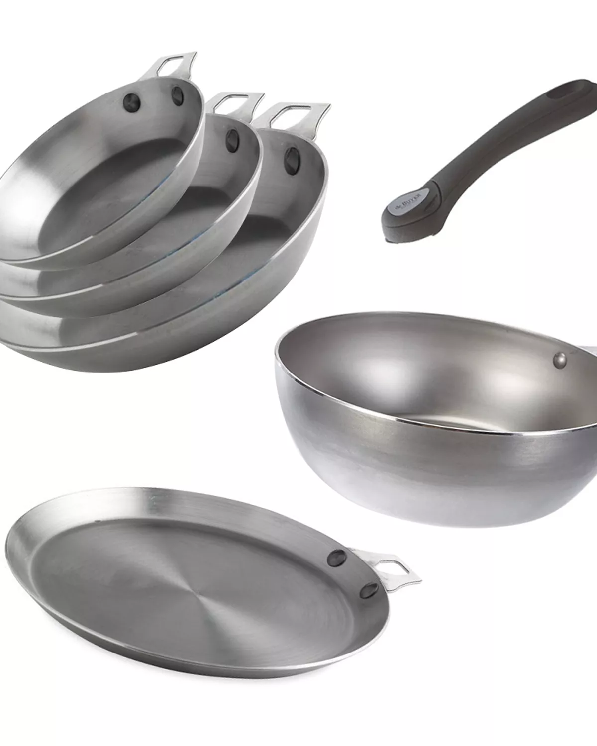 Batterie 5 pièces Mineral B amovible De Buyer