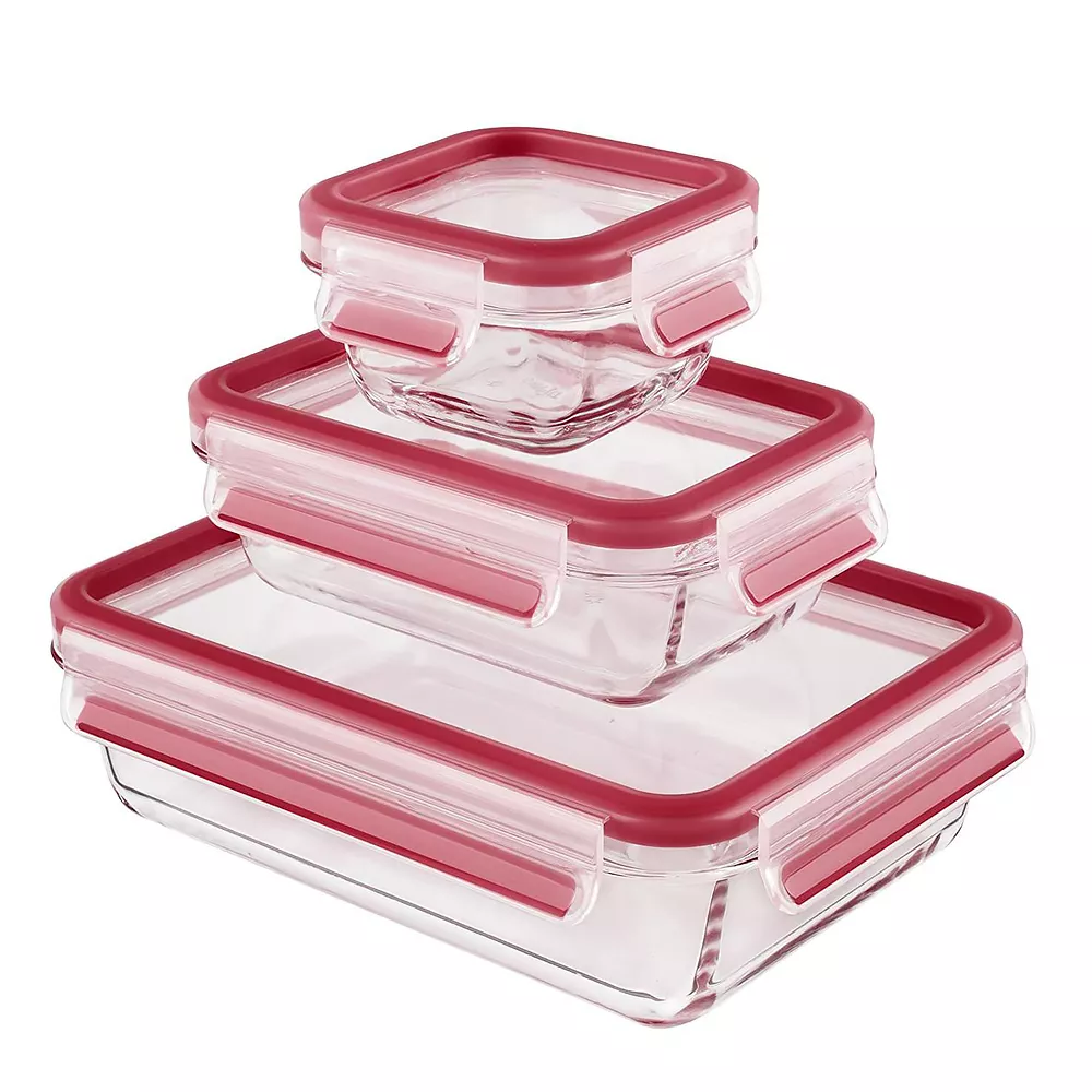 Set 3 boîtes alimentaires verre Clip & Close Emsa