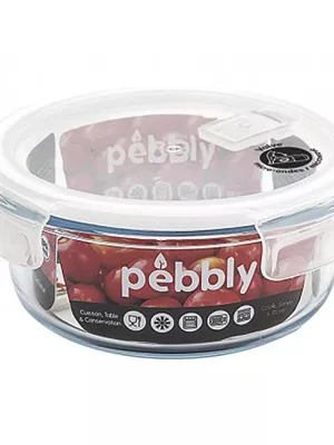 Set de 3 Boîtes rondes verre borosilicate Pebbly
