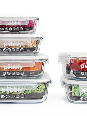 Boîte Hermétique Rectangulaire en Verre Pebbly