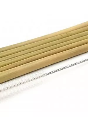 6 Pailles Bambou + Brosse de nettoyage Cookut