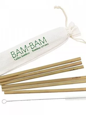 6 Pailles Bambou + Brosse de nettoyage Cookut