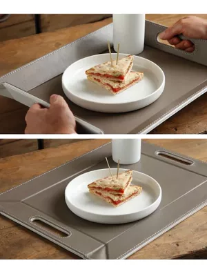 Plateau Réversible en Simili-Cuir Freeform