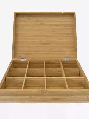 Boîte à Thé 12 Compartiments en Bambou Point Virgule
