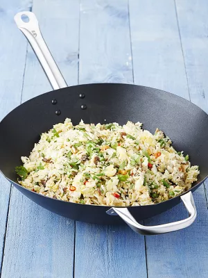 Wok Acier Carbone Anti-adhésif Point Virgule