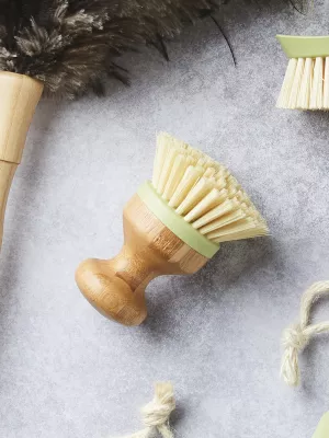 Brosse à Vaisselle Ronde Bambou Point Virgule