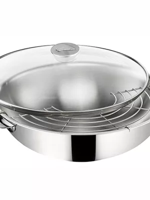 Wok inox Salvaspazio + Lagostina