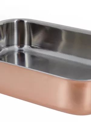 Plat à Rôtir en Cuivre/Inox 2 anses De Buyer