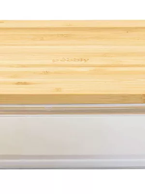 Boîte hermétique Verre Rectangulaire avec Couvercle Bambou Pebbly