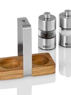 Ménagère Poivre & Sel Inox/bois d'acacia AdHoc