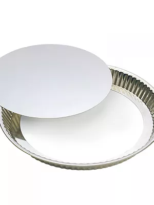 Moule à tarte cannelé bord plat fer blanc Gobel (fond amovible)