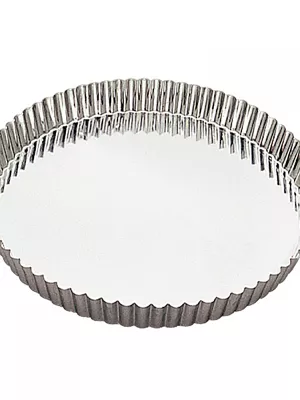 Moule à tarte cannelé bord haut fer blanc Gobel