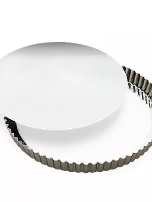 Moule à tarte cannelé fer blanc Gobel (fond amovible)