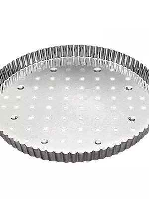 Moule à tarte cannelé fer blanc Gobel (fond perforé)