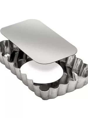 Moule à tartelette rectangulaire fer blanc Gobel (fond amovible)