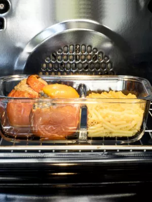 Boîte Hermétique 2 compartiments verre Pebbly