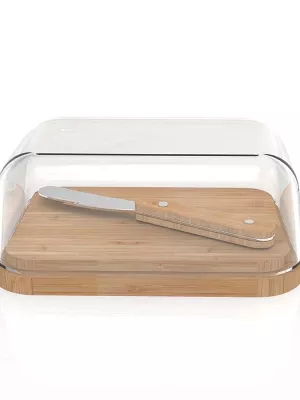 Beurrier en Verre & Bambou avec Tartineur Pebbly