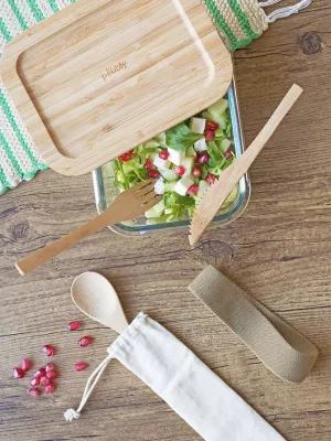 Lunch Box Nomade Bambou & Verre Pebbly
