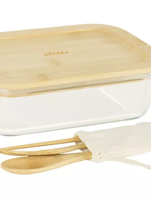 Lunch Box Nomade Bambou & Verre Pebbly