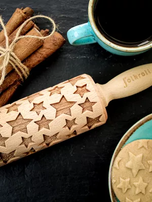 Mini Rouleau à Pâtisserie Décor Etoiles Folkroll