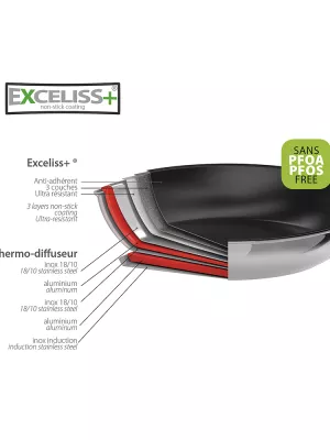 Poêle anti-adhésive Cristel Casteline amovible