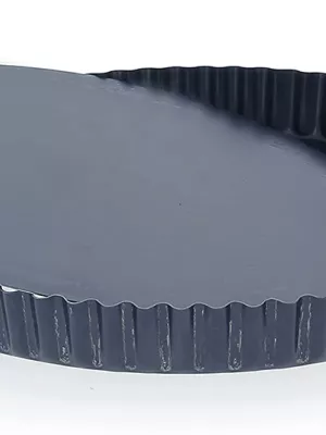 Tourtière Haute Cannelée Tôle Bleue Fond Démontable De Buyer