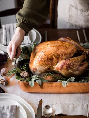 Plat à Rôtir en Cuivre/Inox 2 anses De Buyer