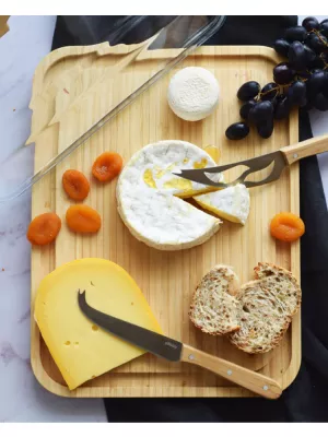 Plateau à Fromage en Verre & Bambou Pebbly