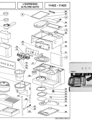Pièces détachées Expresso Mixte Magimix 11423