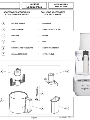 Pièces détachées MAGIMIX  MINI PLUS