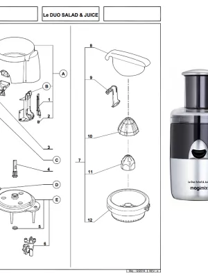 Pièces détachées Magimix Duo Salad & Juice