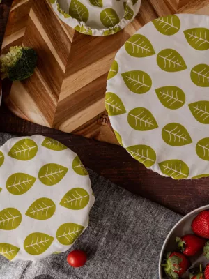 Set 3 Couvercles Tissu Coton Réutilisable Nuts