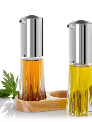 Huilier & Vinaigrier avec support bois Adhoc
