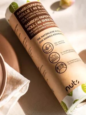 Rouleau essuie-tout en Papier Bambou réutilisable Nuts