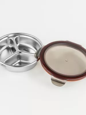Boîte hermétique Inox ronde 2 compartiments Cuitisan