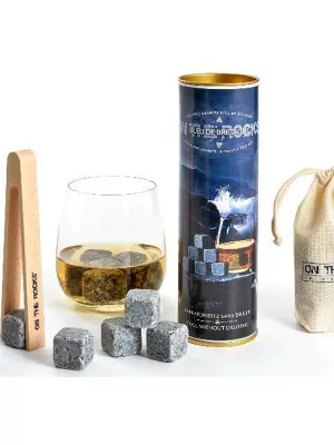 Set 6 Glaçons Granit bleu + Pince en bois On The Rocks
