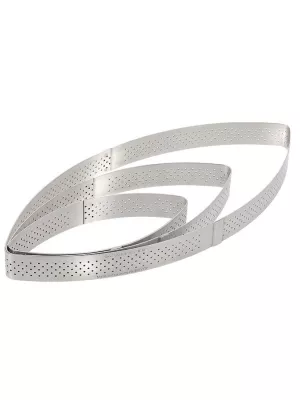 Cercle à tarte calisson Valrhona inox perforé De Buyer